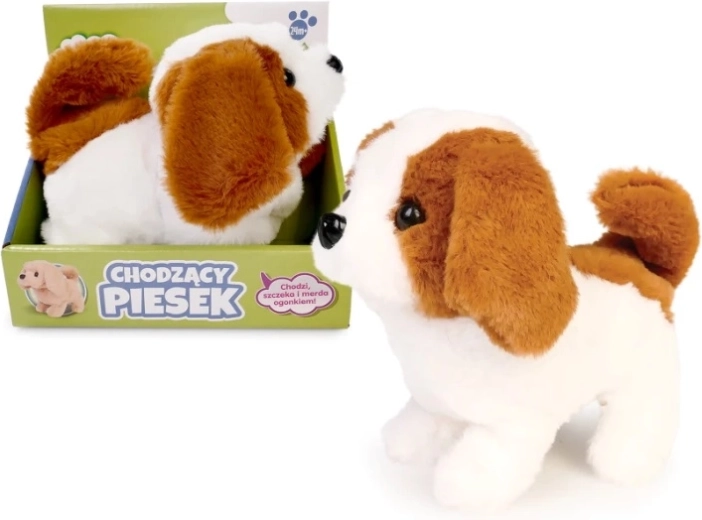 Chodzący pluszowy piesek 15 cm