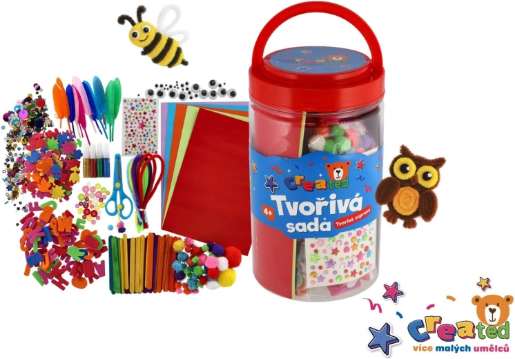 Teddies duży zestaw kreatywny w plastikowym pojemniku