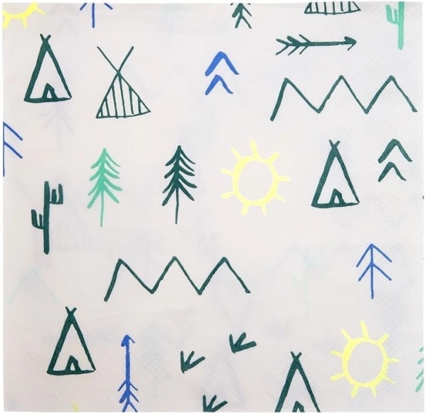 Papierowe serwetki Tipi Las MERI MERI 33 × 33 cm, 20 szt.