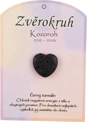 Czarny turmalin (skoryl) – polerowane serce, talizman dla znaku Koziorożca
