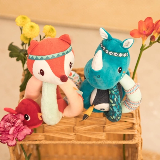Grzechotka Lilliputiens lisica Alice i czerwony ptaszek