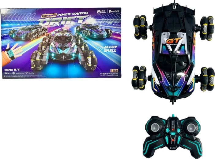 Kaskaderskie sportowe auto RC z efektem dymu, światłami i dźwiękiem