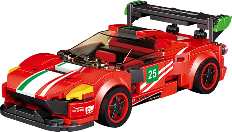 Zestaw konstrukcyjny czerwone auto 16,5 cm - 1 sztuka