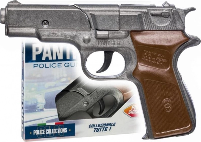 Metalowy pistolet kapiszonowy policyjny PANTHER, 8-strzałowy