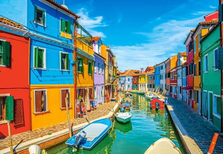 Puzzle 1000 elementów – kolory wyspy Burano, Włochy