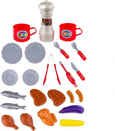 Bogaty zestaw akcesoriów do zabawy w barbecue