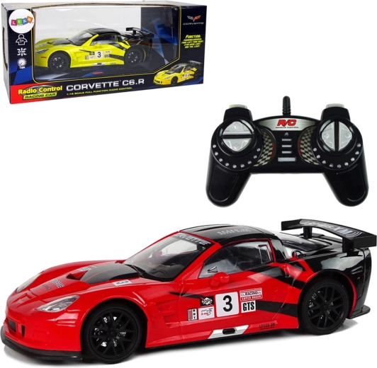 RC samochód Corvette C6.R zdalnie sterowany 2,4 GHz 1:18 ze światłami - 1 sztuka