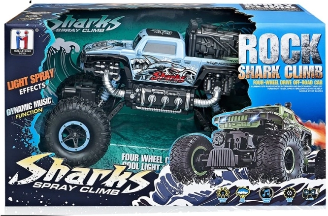 Auto RC Rock Shark z efektem mgły – niebieskie