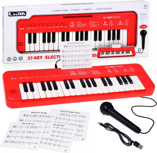Dziecięcy keyboard elektroniczny z 37 klawiszami i mikrofonem
