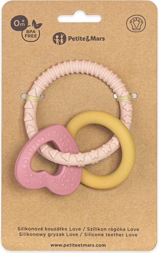PETITE&MARS silikonowy gryzak Love cute pink 0m+