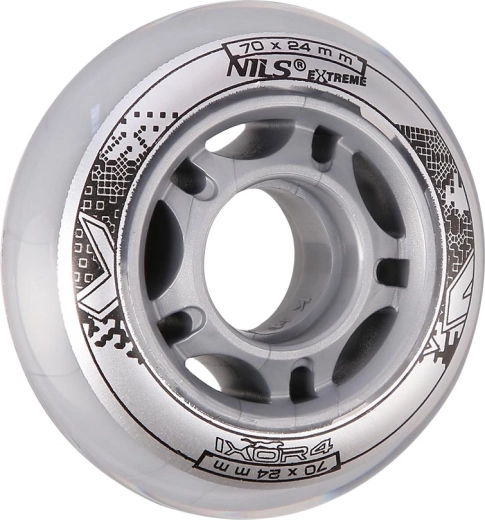 Kółka do rolek in-line NILS EXTREME PU 70 mm, przezroczyste (4 szt.)