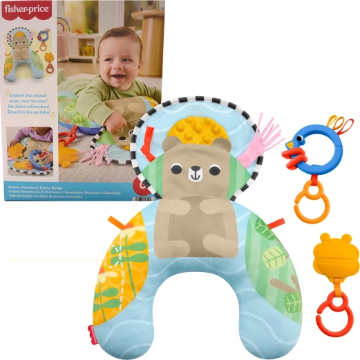 Sensoryczna poduszka dla niemowląt Fisher-Price z zabawkami do odkrywania
