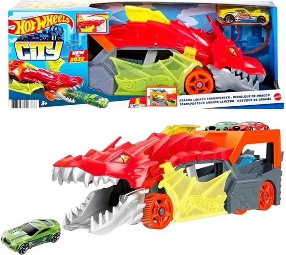 Hot Wheels City smoczy transporter z wyrzutnią