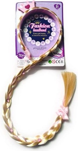 Opaska z długim warkoczem 70 cm