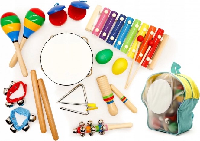 Muzyczny zestaw 10 instrumentów dla dzieci z plecakiem ECOTOYS