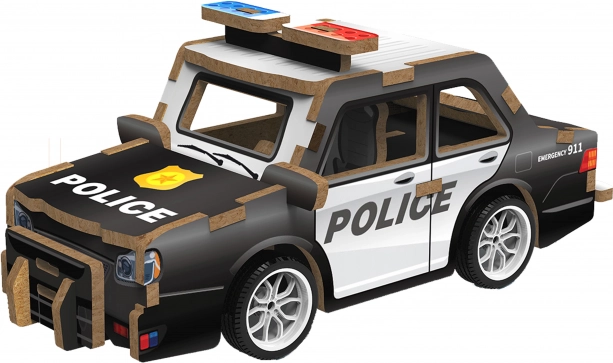 3D drewniane puzzle policyjnego auta