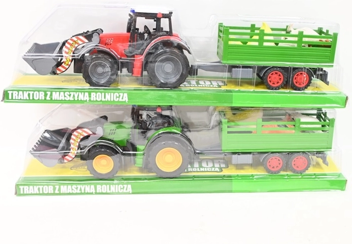 Traktor z ładowaczem czołowym i zwierzątkami