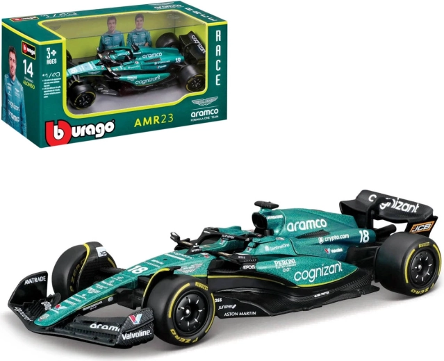 BBurago Aston Martin AMR23 Lance Stroll model bolidu Formuły 1 1:43