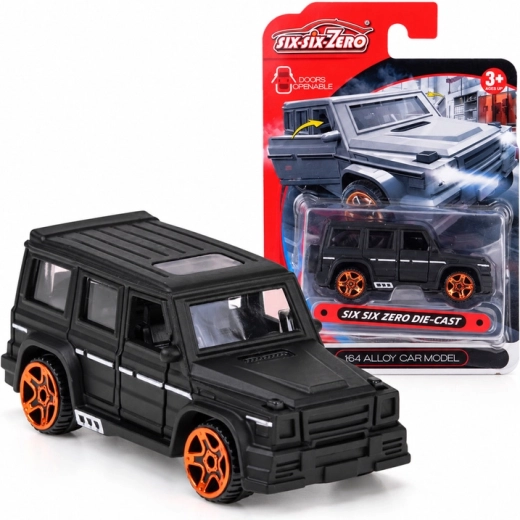 Metalowy samochodzik terenowy z otwieranymi drzwiami w skali 1:64