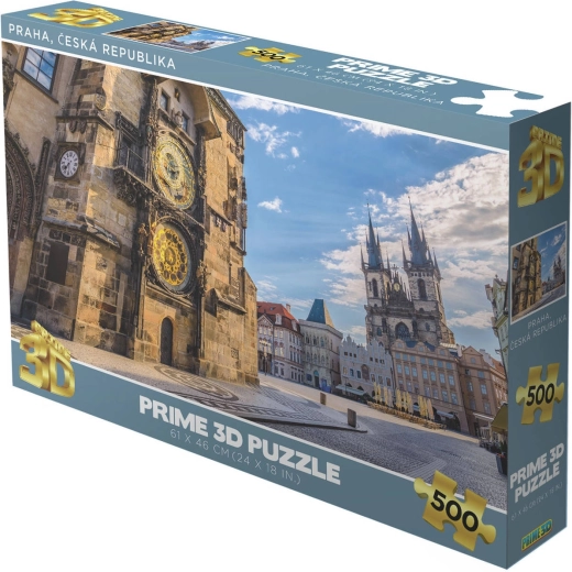 Prime 3D puzzle Republika Czeska: Praga (Rynek Staromiejski, zegar astronomiczny) 500 elementów, holograficzne