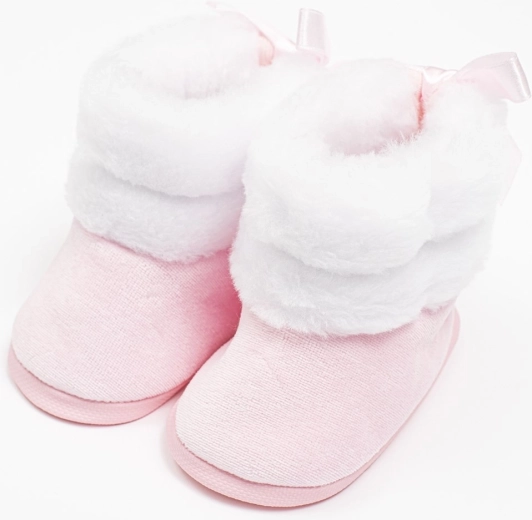 Niemowlęce zimowe buciki niechodki New Baby różowe 0–3 miesiące