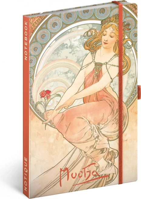 Notes NOTIQUE Alfons Mucha – Malarstwo, w linię 13 × 21 cm