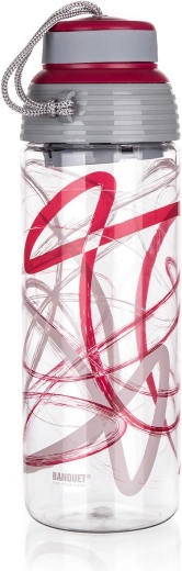 Sportowa butelka na napoje z tritanu 550 ml QUEST bordo