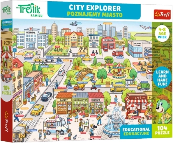 Edu puzzle edukacyjne 104 elementy Poznajemy miasto