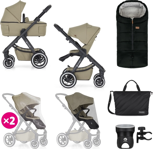Petite&Mars wózek łączony Icon 2w1 Mossy Green XXL Air