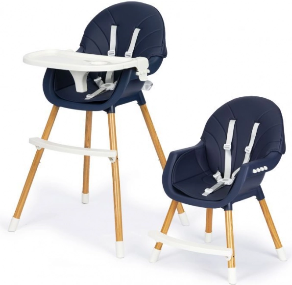 krzesełko do karmienia 2w1 ECOTOYS, ciemnoniebieskie