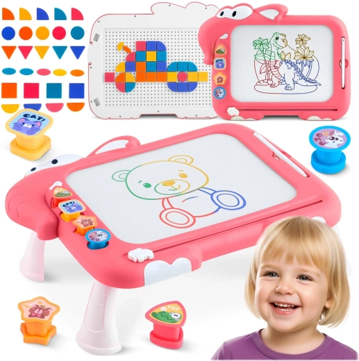 Magnetyczna tablica do rysowania i stolik z tangramem 3w1 RICOKIDS