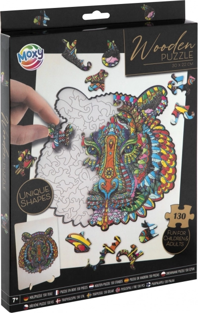Moxy drewniane puzzle obrysowe tygrys 130 elementów