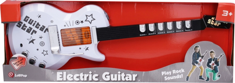 Gitara elektryczna z efektami świetlnymi i dźwiękowymi, 70 cm