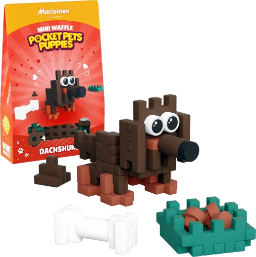 Klocki Mini Waffle Pocket Pets – jamnik od Marioinex