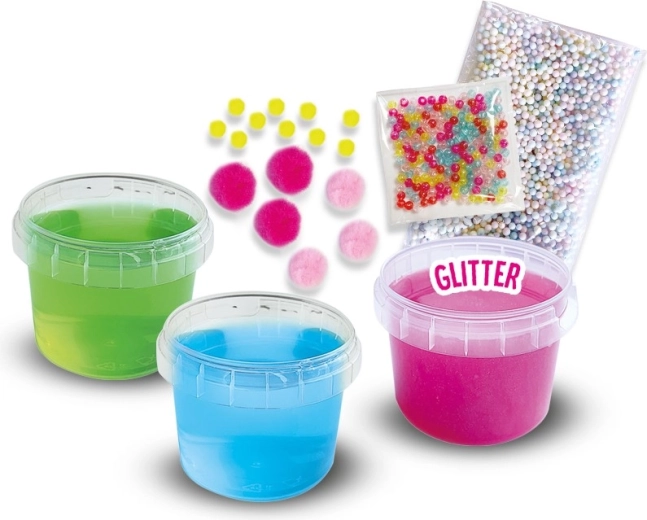 Trzy kolory slime do mieszania