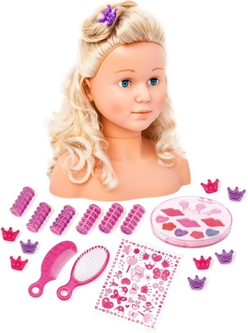 Głowa treningowa fryzjerska BAYER z blond włosami 27 cm