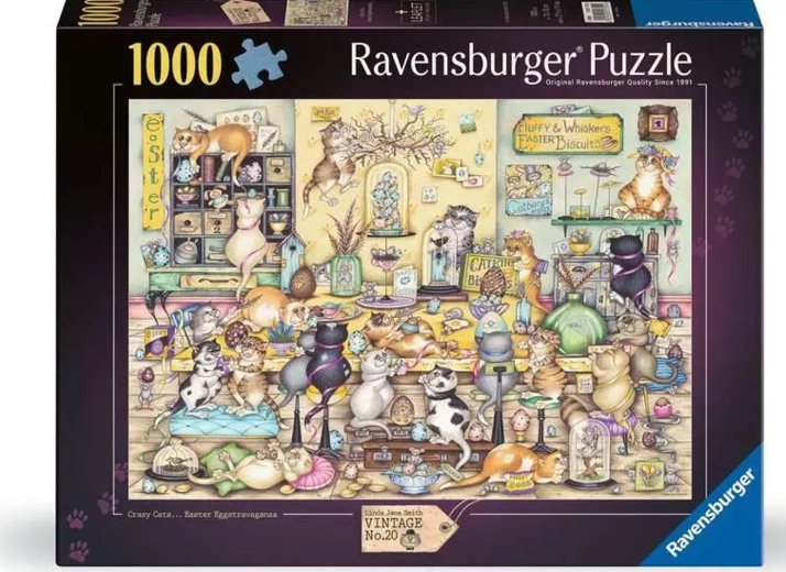 Ravensburger Puzzle Vintage Crazy Cats nr 20: Wielkanocny pokaz, 1000 elementów