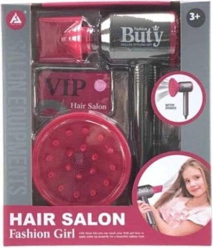 Dziecięcy zestaw fryzjerski z dźwiękową suszarką Hair salon – Fashion girl