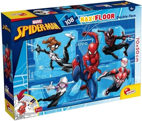 Lisciani Marvel maxi puzzle podłogowe Spider-Man 108 elementów dwustronne