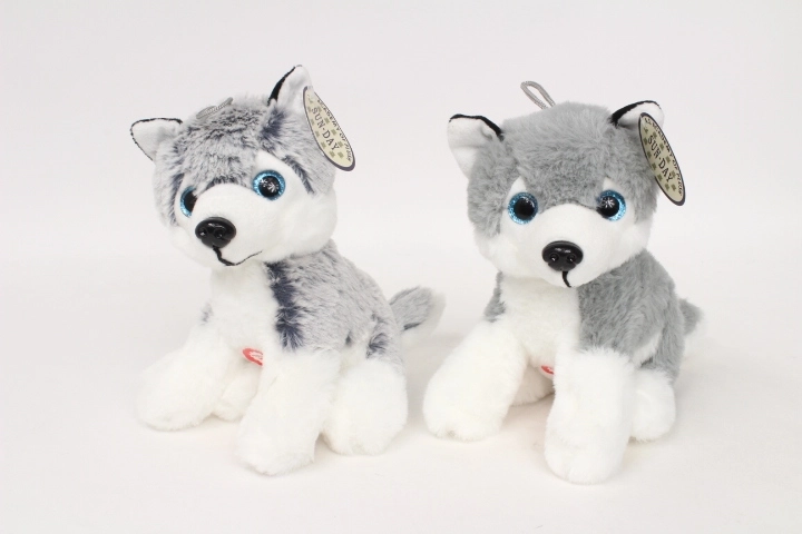 Pluszowy pies husky z dźwiękiem 20 cm – 1 sztuka
