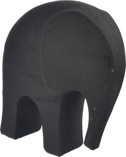 Dekoracyjna figurka słonia z polyresinu, czarna 20 cm