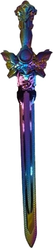 Dziecięcy miecz fantasy z tęczowym efektem 58 cm – 1 sztuka
