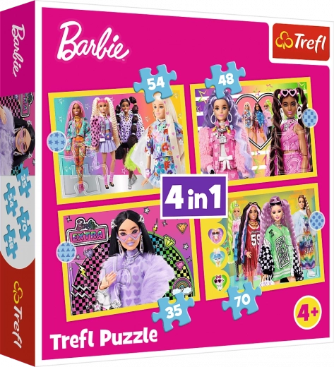 Puzzle Barbie Wesoły świat 4w1