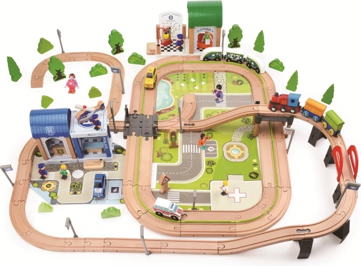 2Kids Toys drewniana kolejka Miasto i wieś 200 elementów