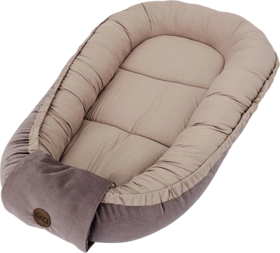 Bawełniane gniazdko dla niemowląt EKO velvet 85 × 50 cm – Ciemnoróżowy