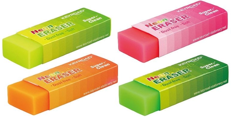 Neonowa gumka KEYROAD, miękka bez kłaczków