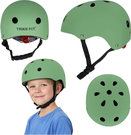Dziecięcy kask rowerowy TRIKE FIX z LED, rozmiar S 48–54 cm, czarny