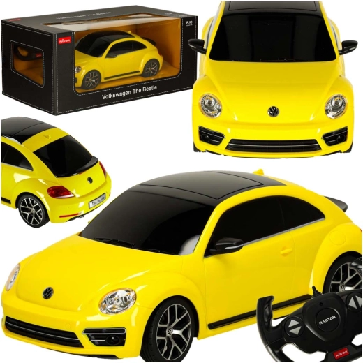 Zdalnie sterowany samochód Rastar Volkswagen Beetle 1:14, żółty