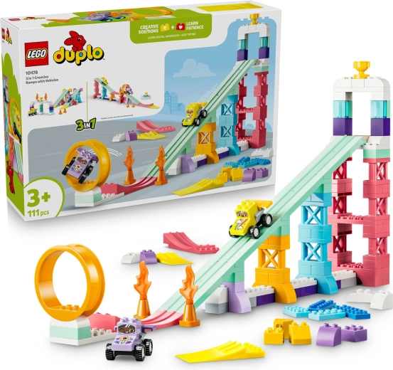 LEGO DUPLO Kreatywne rampy 3 w 1 z pojazdami