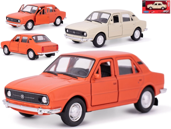 Metalowy model samochodu Škoda 105L 1976 z napędem typu pull-back – Welly 1:36